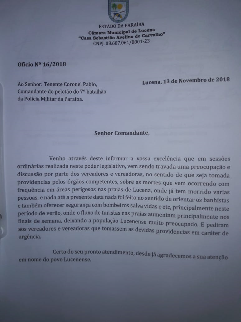 Mortes por afogamento em Lucena preocupam os vereadores